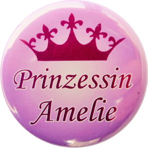 Button Prinzessin lila mit Namen